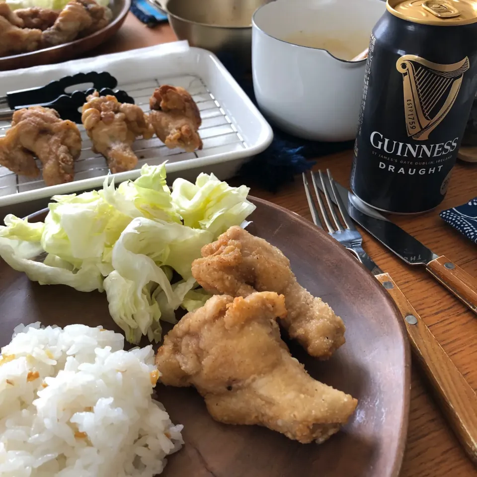 お昼のフライドチキン家飲み|Roooriさん