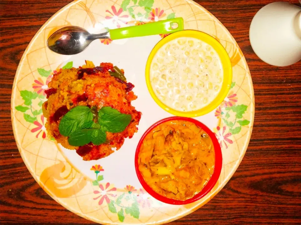 Dalia palao,dahi bundi,cauliflower korma|lipiさん