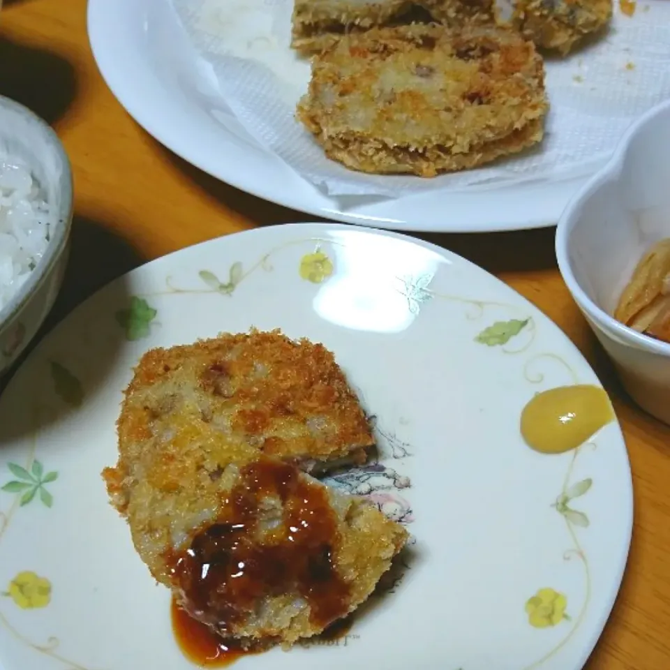 レンコンのはさみ揚げ☺️|しまだ ちえこさん