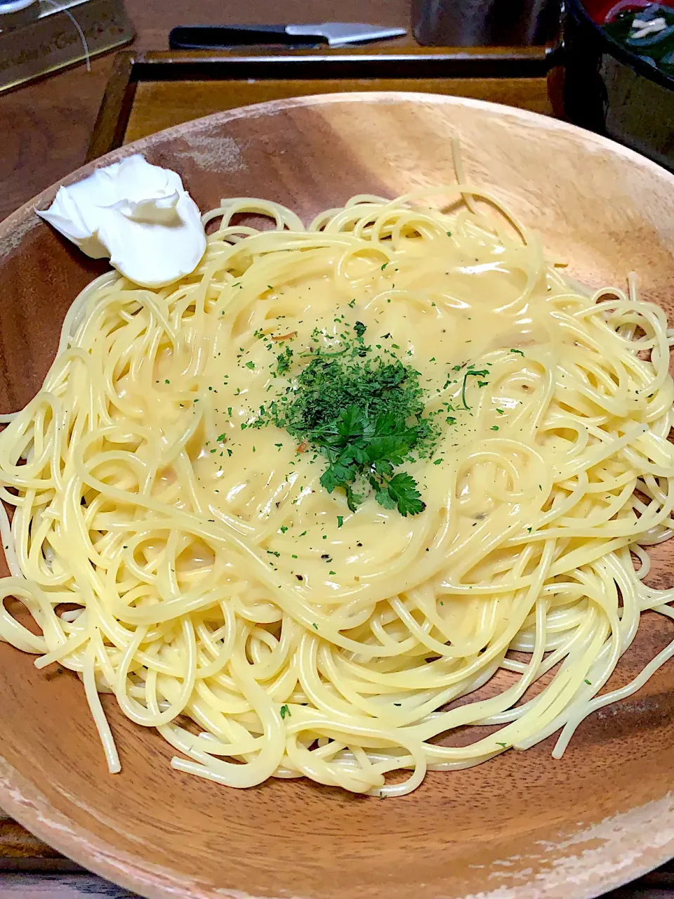 Snapdishの料理写真:一応カルボナーラ。具が見えない💧💧💧|しいかさん