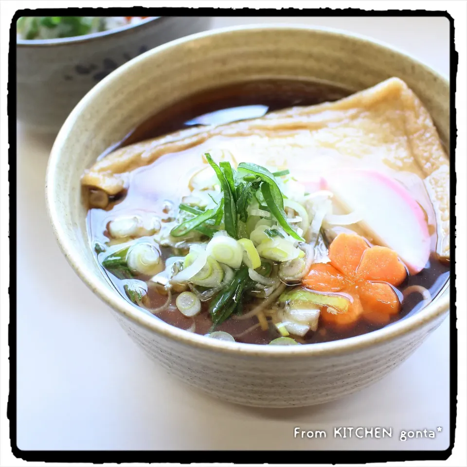 ちょっと甘めのお揚げのきつね蕎麦🦊orうどん♬|gonta*さん