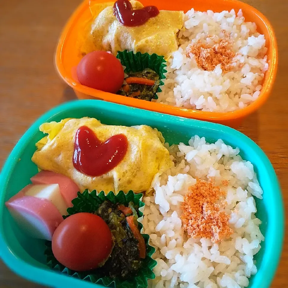 新学年がんばれ！オムレツ弁当|まきごろうさん