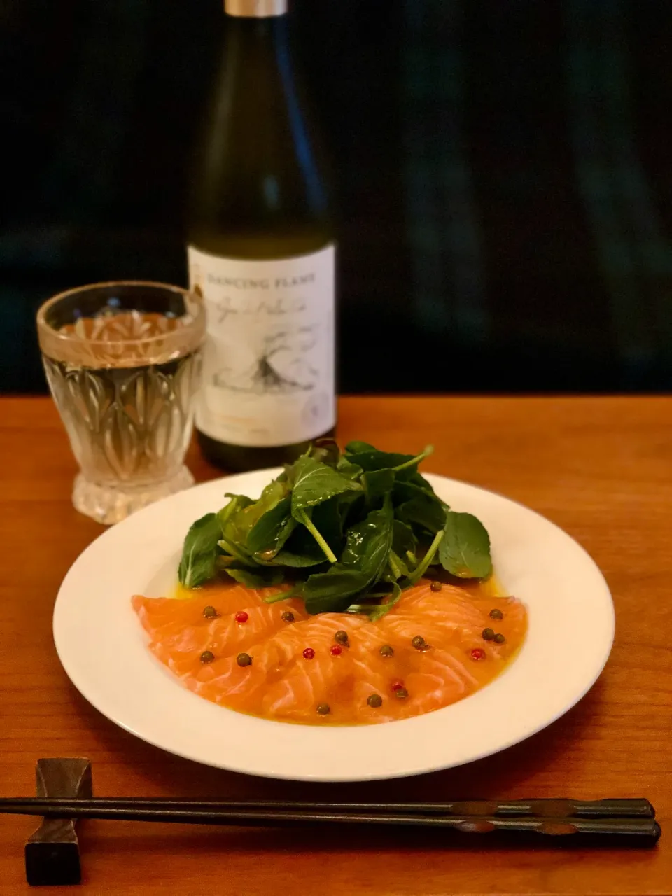 サーモン和風カルパッチョ　　　　Salmon Japanese carpaccio|マユマユさん