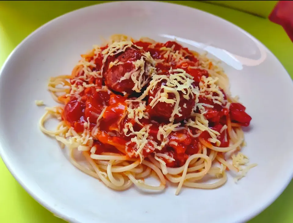 Italian spaghetti with meatballs ♥️|Ashley 2517さん