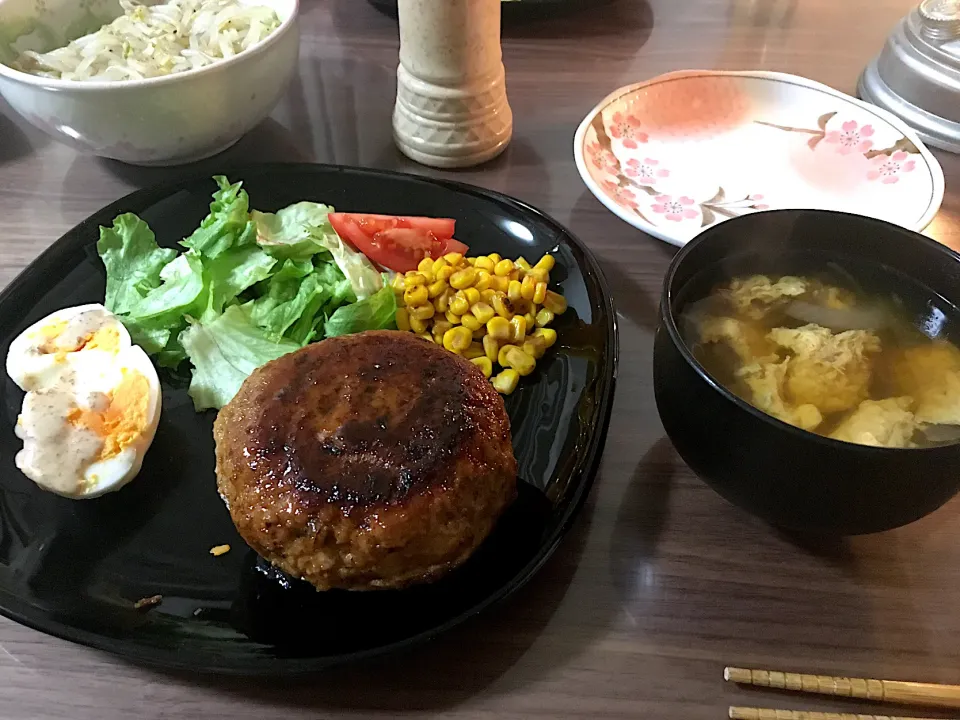 もりもり照り焼きハンバーグ( *˙꒳​˙ )|にゃふてんさん