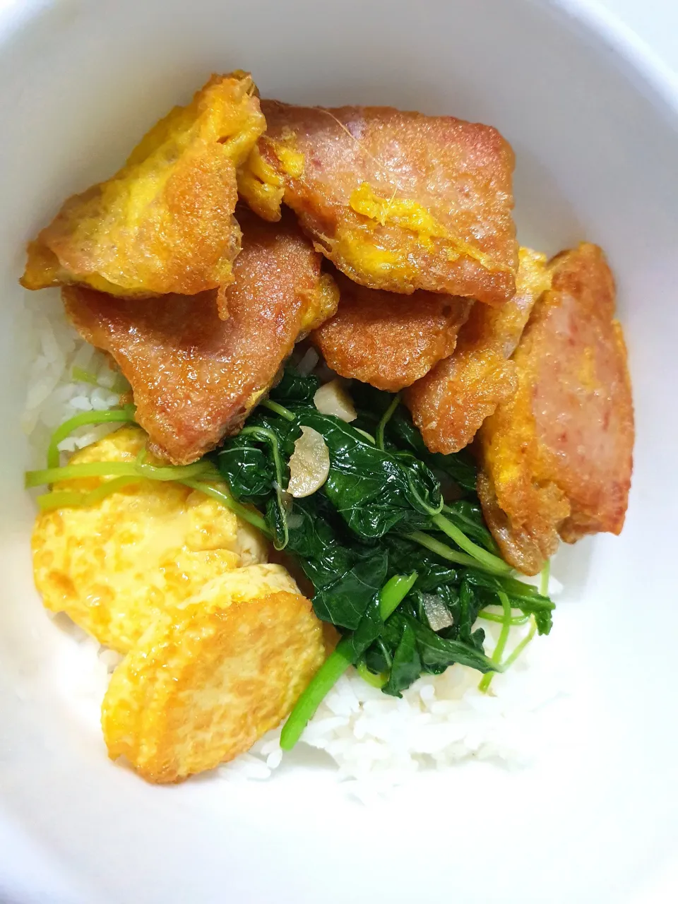 Dinner 02.4.20 😘
Rice with fried luncheon meat . garlic spinach & egg tofu|🌷lynnlicious🌷さん