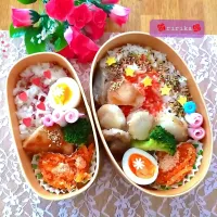 Snapdishの料理写真:旦那さんと私のお弁当|りりかさん