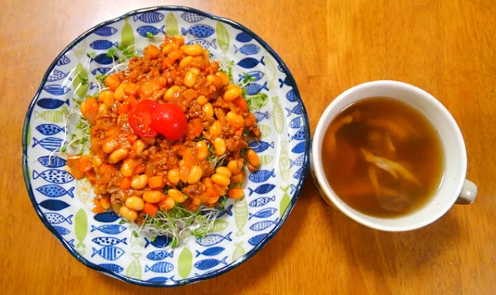 ３月５日　タコライス　しめじのコンソメスープ|いもこ。さん