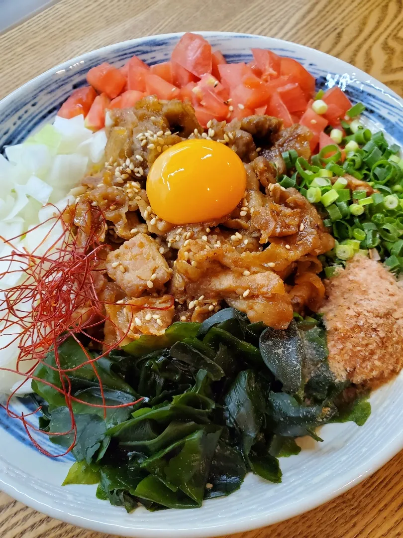 Snapdishの料理写真:本日のまかないは「まぜそば風スパゲッティ」で決まり‼️|mame-kuriさん