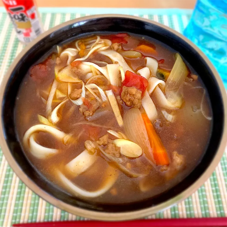 残りをカレーうどんに😋|tsumaminaさん