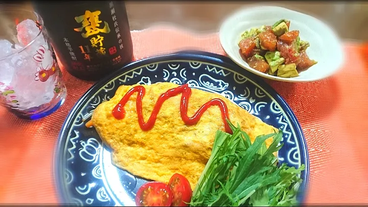 野菜オムレツ❇️
 アボガド🥑とマグロ🐟|びせんさん