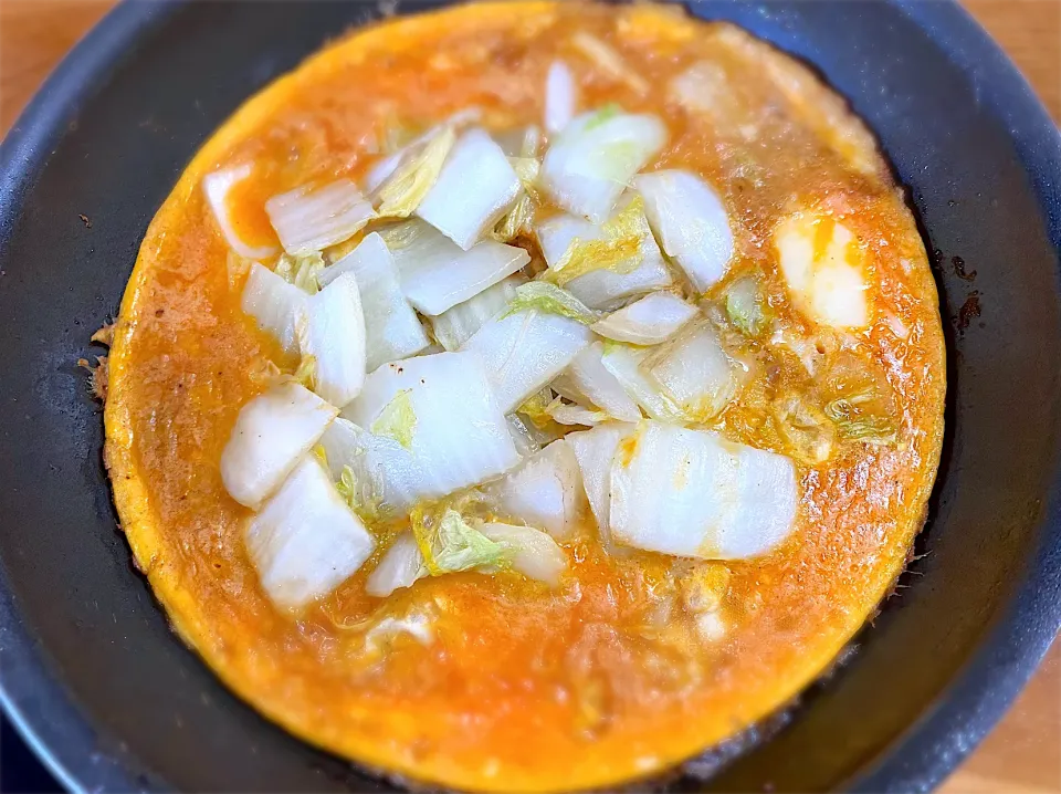 白菜と卵のバター醤油炒め|名状しがたいゴミムシのようなものさん