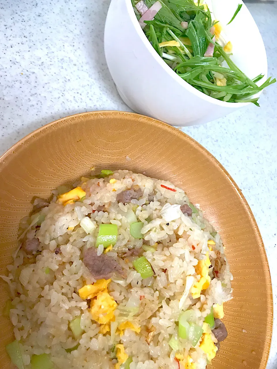 ネギだくチャーハン、春雨サラダ|まみみさん