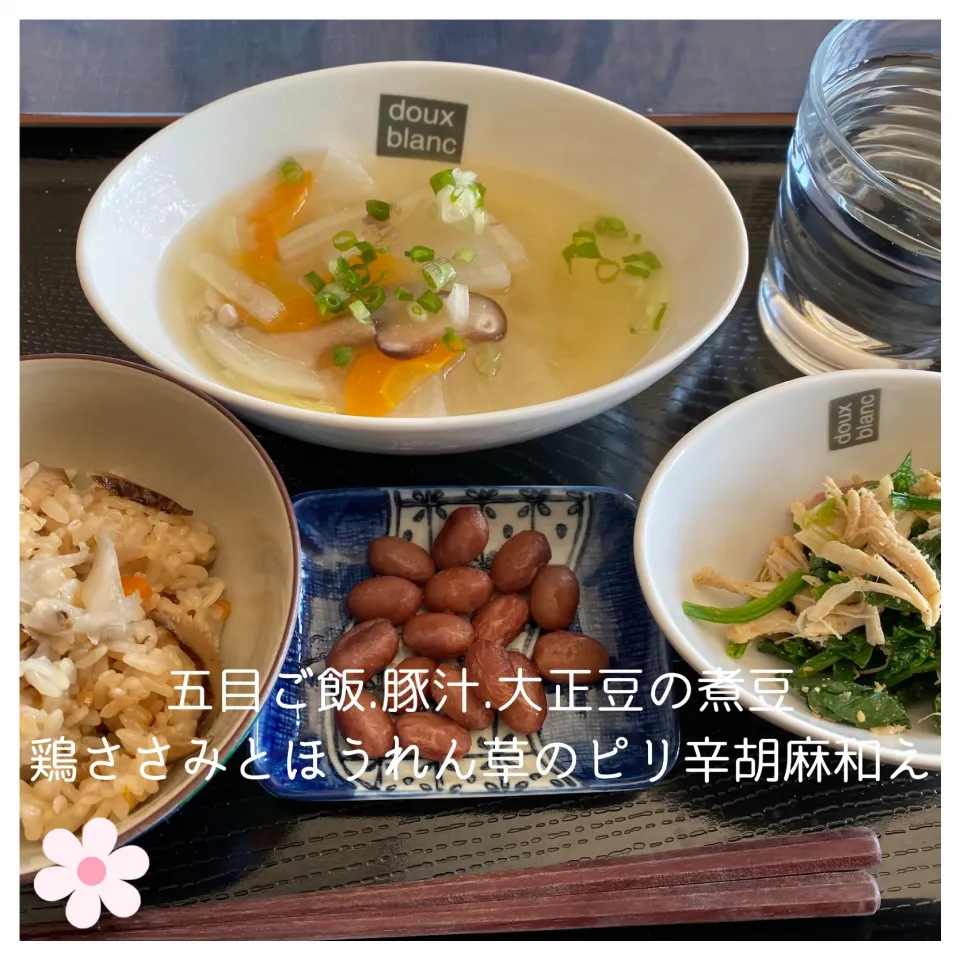 鶏ささみとほうれん草のピリ辛胡麻和え|いのっちさん