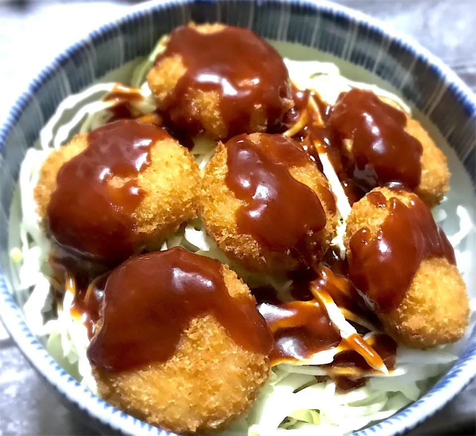 今夜は、ひと口かつのスペシャルソース丼を頂きました😋🎵👍|ギムレットさん