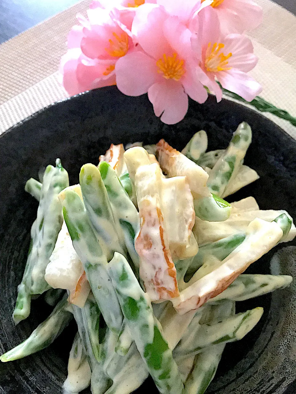 インゲンとちくわの柚子胡椒マヨ🥗|🌺🌺Foodie🌺🌺さん