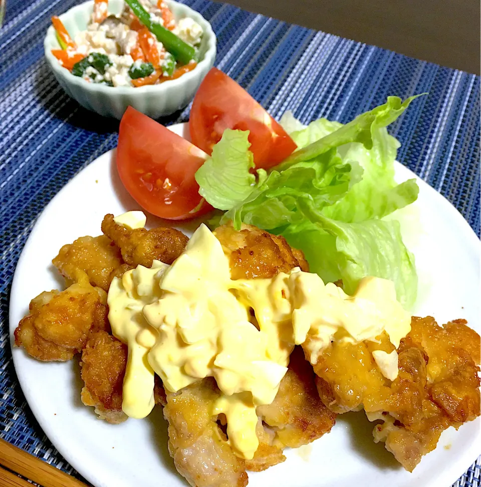 ころころチキン南蛮とほうれん草の白和え|ちぐあささん