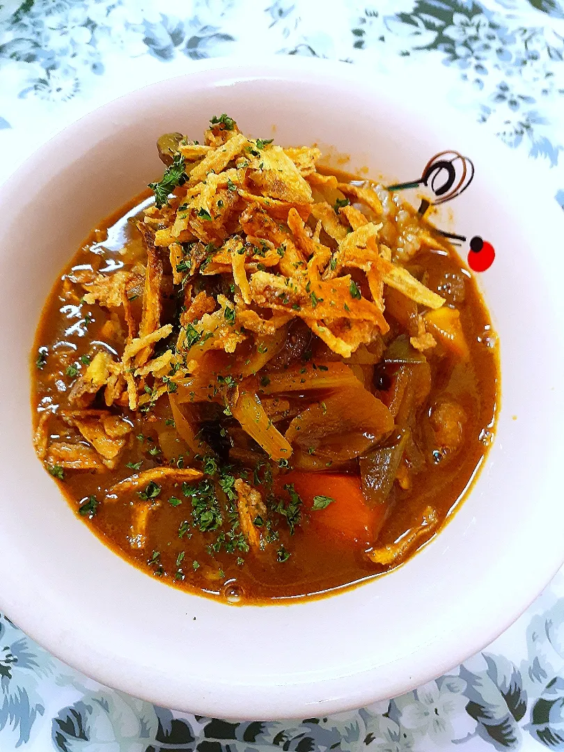 🔷業務スーパーのルーで🍛カレー🍛牛蒡チップ添え🔷|@きなこさん