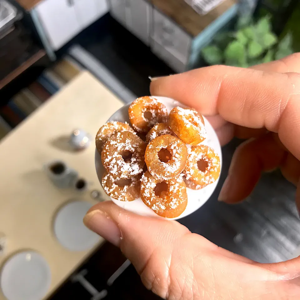 Miniature Sweet Potato Donuts, real & edible! Please watch how I made this on my Youtube channel 😊|mini by minitさん