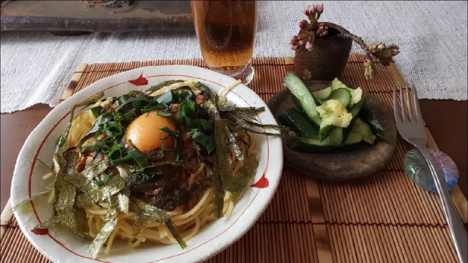 納豆スパゲティー🍴お昼ご飯|miyuki🌱さん