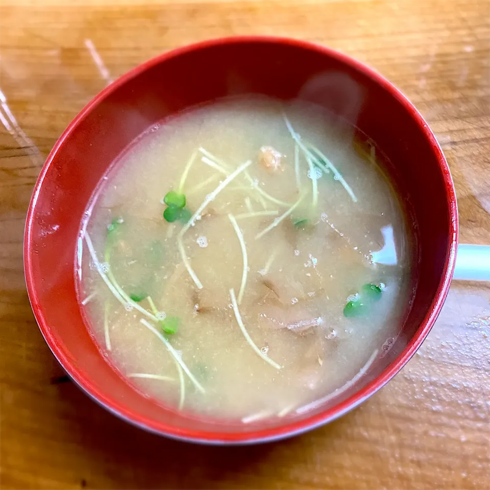 納豆とカイワレの味噌汁|名状しがたいゴミムシのようなものさん