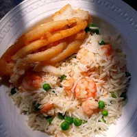 10min shrimps Fried rice with Pam seared Sole fillet😋😋|chef muyiwaさん