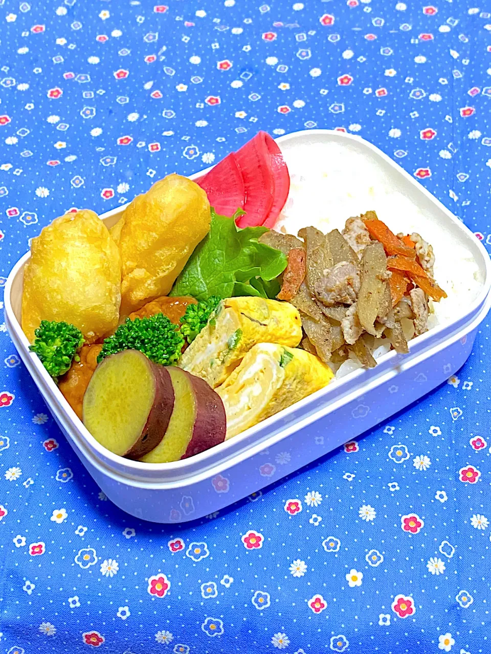 息子のお弁当(強制～豚こま入り金平😁)|かあたんさん