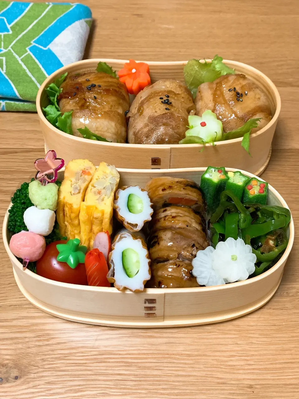 旦那のお弁当2 肉巻きおにぎり弁当にしました^ ^|ヤマネコさん