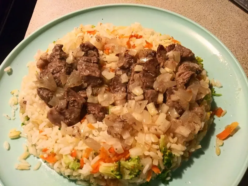 steak rice and veggies|joanna mooreさん