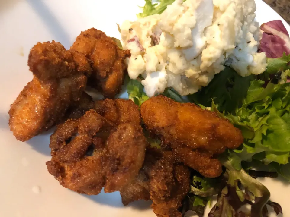 Chicken Karaage with potato salad|tinotino1113さん