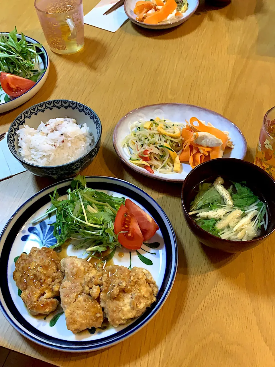 鶏ひき肉と豆腐のハンバーグで晩御飯|Mikaさん