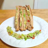 Avocado sandwich with salad|drakhyaさん