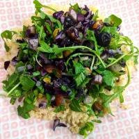 boulgour salad with red cabbage, date, pistachio, rocket, spring onion and shallots|Marleneさん