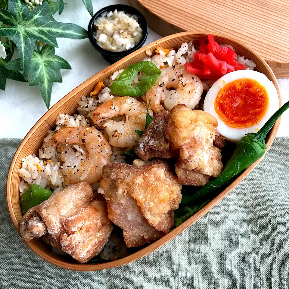 獅子唐と海老のチャーハン弁当|あここさん