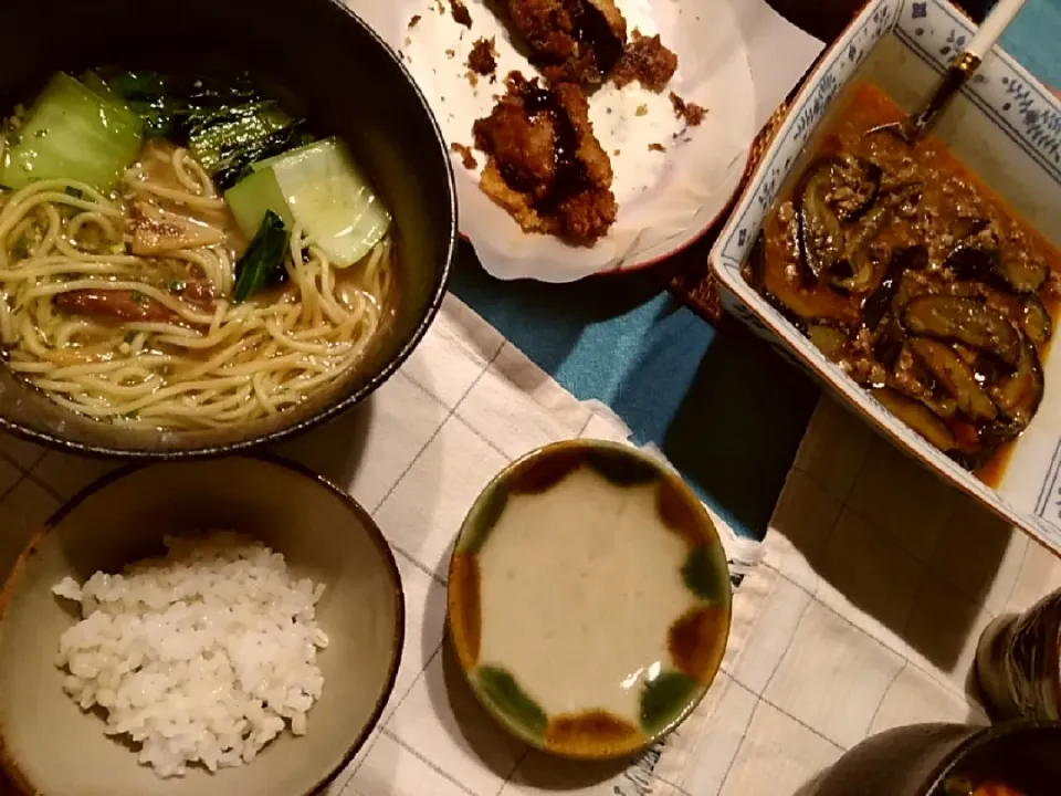 麻婆茄子と徳島ラーメン|pecopaさん