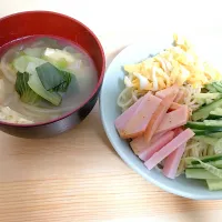 冷やし中華とお味噌汁|パトラさん