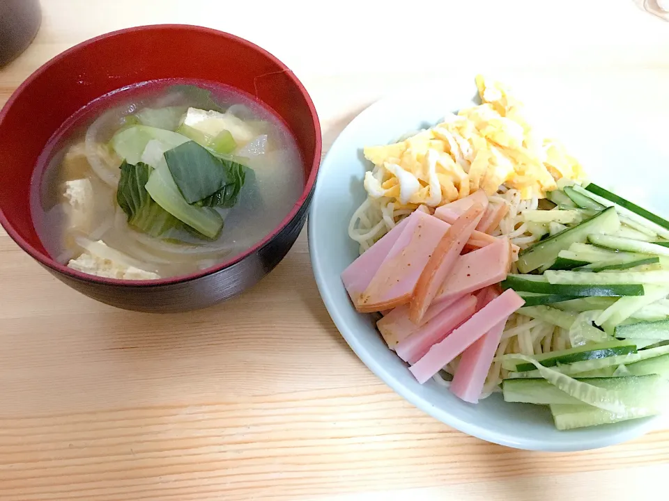 冷やし中華とお味噌汁|パトラさん