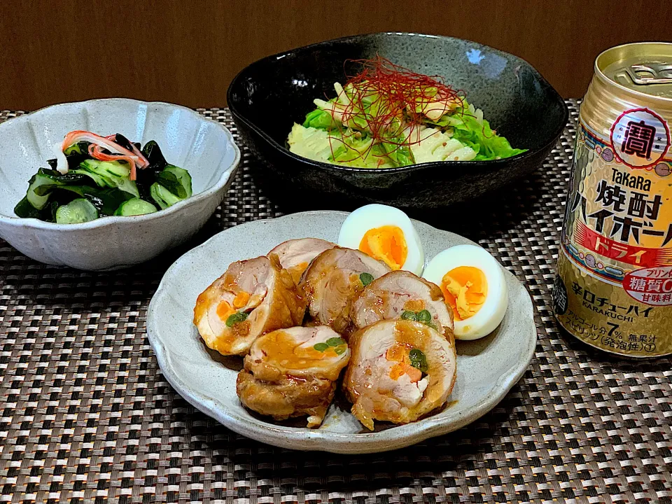 照り焼きチキンロールで乾杯|みっきーさん