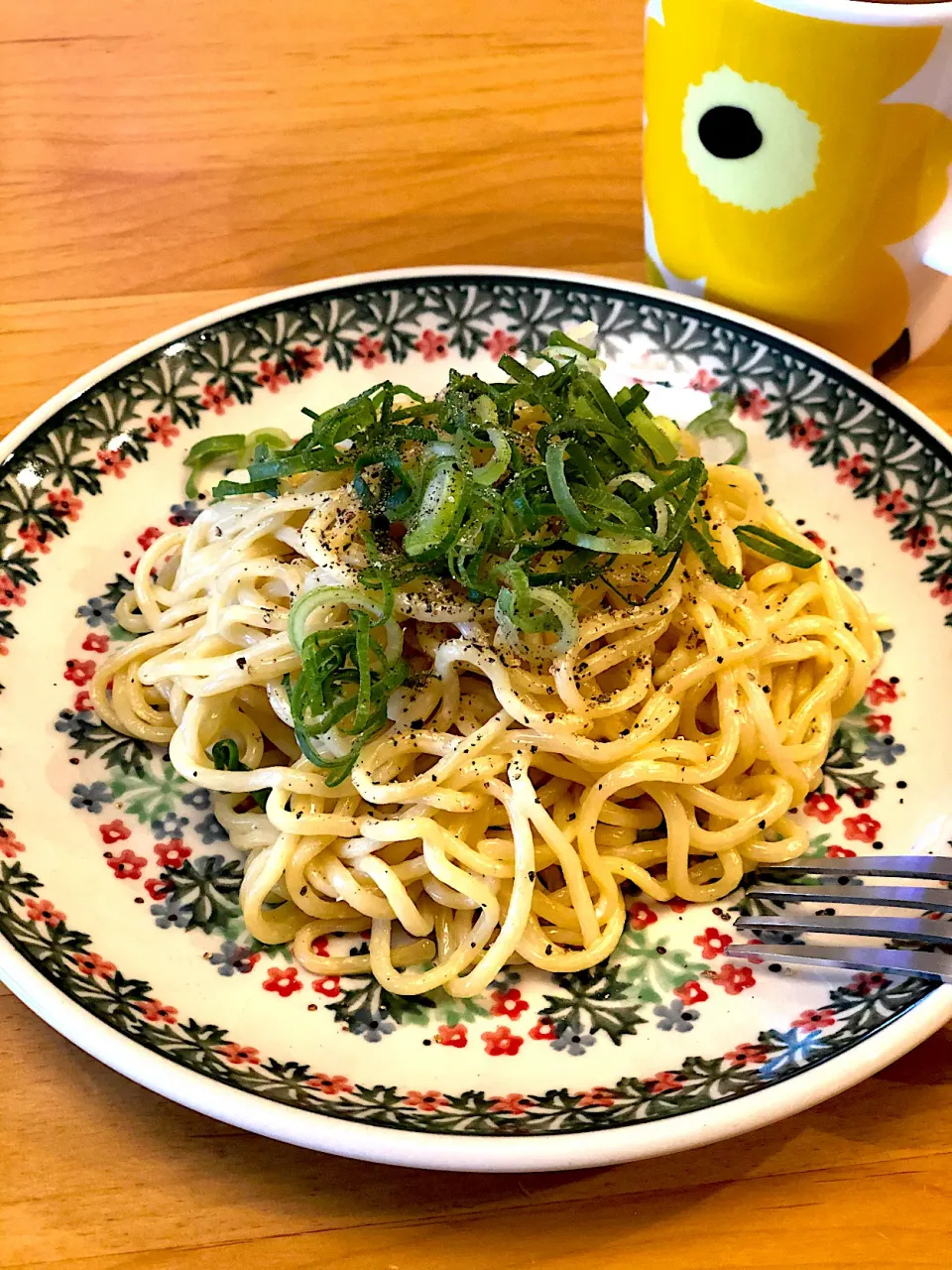 麺つゆマヨパスタ🍝ランチ♪|みぃこさん