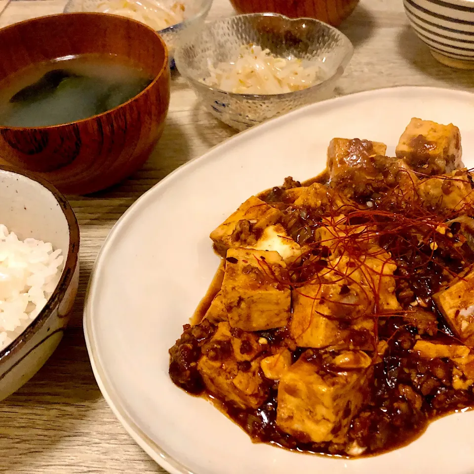 麻婆豆腐の夜ごはん|ゆかｕさん