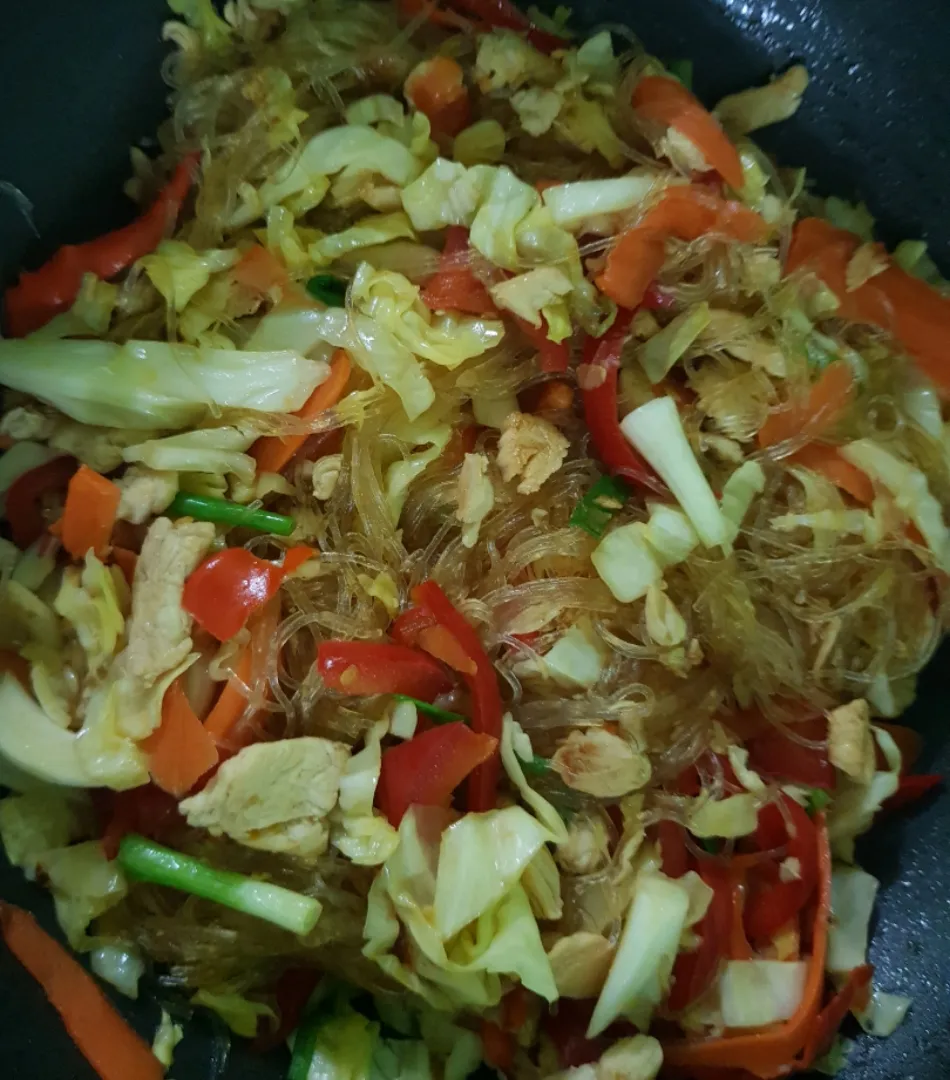 fried glass noodles with chicken|patcookingfeverパットさん