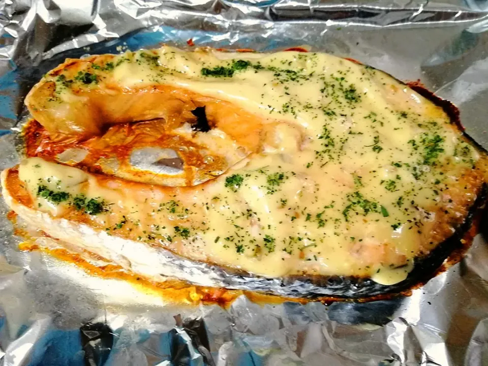 garli butter cheese grill salmon|ivyivyさん