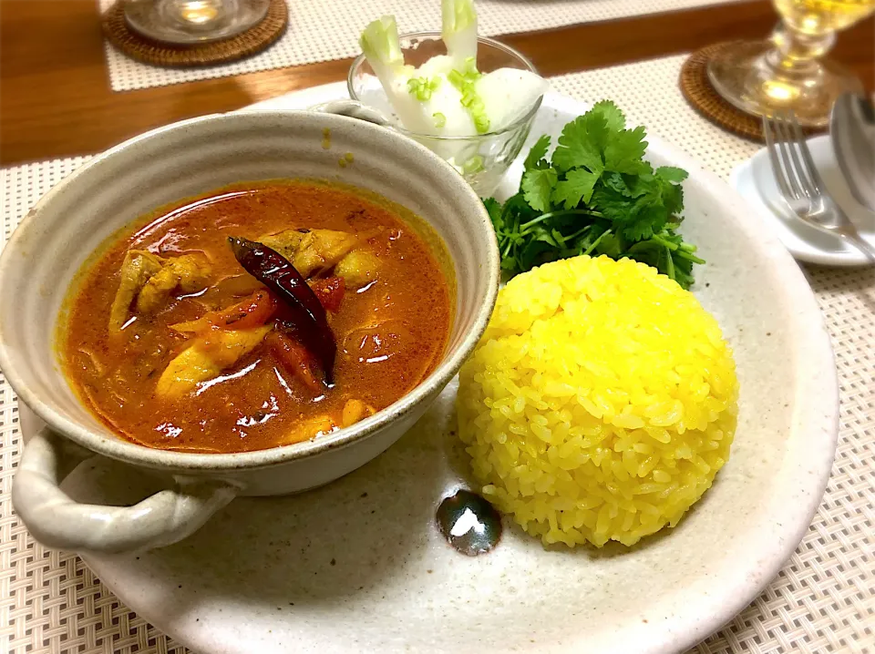 Snapdishの料理写真:南インド風チキンカレー|Akiさん