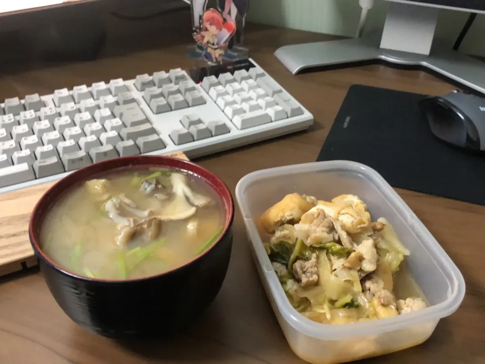 舞茸の味噌汁・白菜と油揚げの炒め煮|a-parkさん