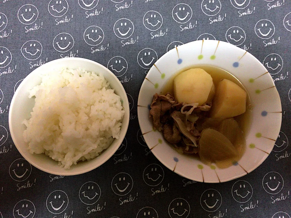 豚肉じゃが(ハーフ)ご飯|ばーさんさん