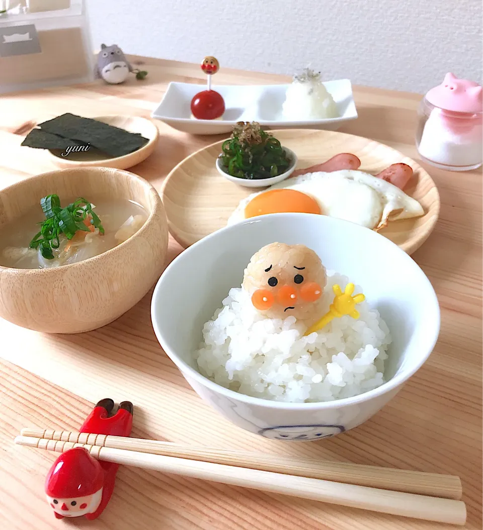 お天気は🌧 散歩も行けない、、自宅自粛中🍚朝ごはん|🌸yuni🌸さん