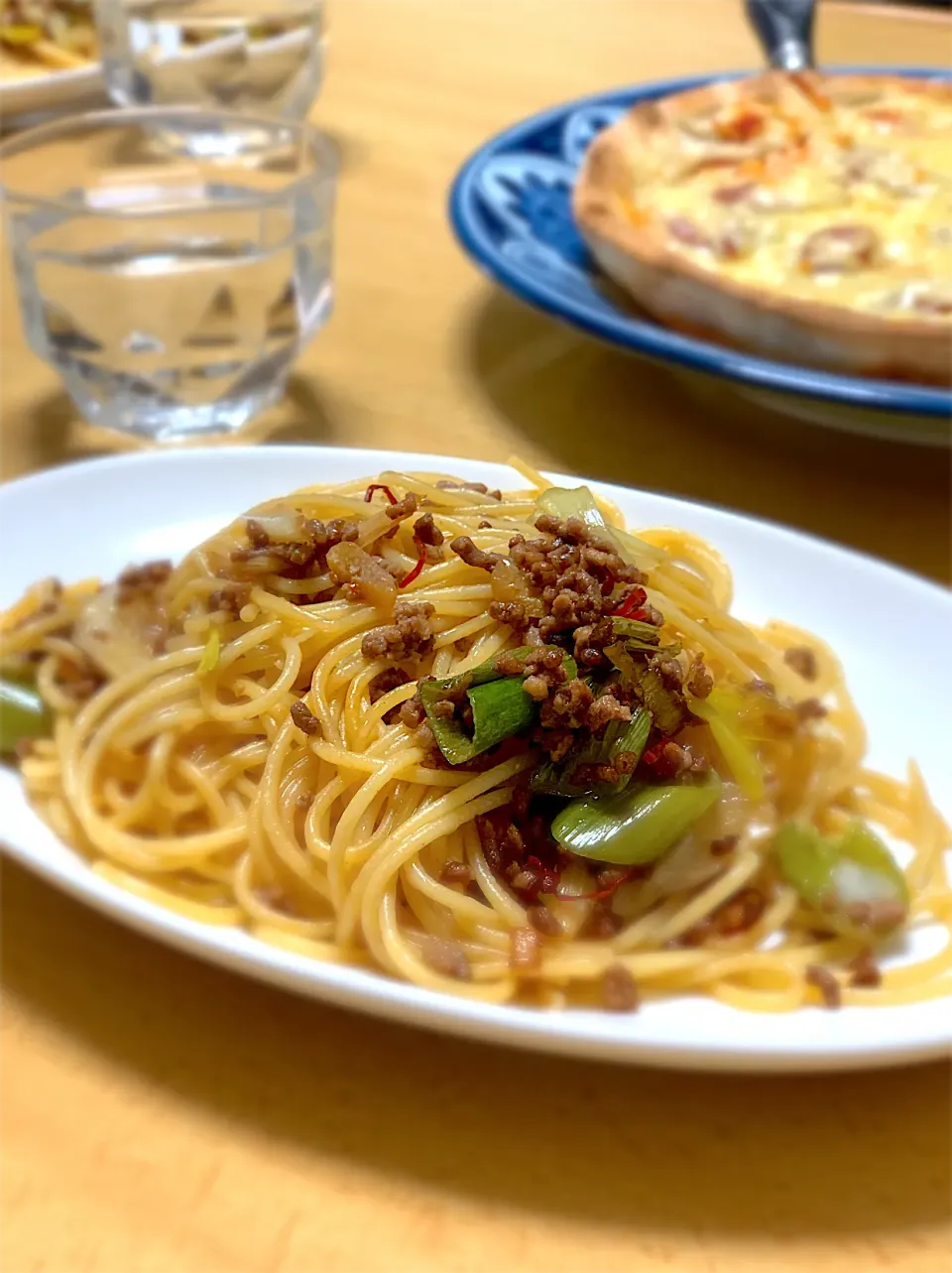 ねぎとひき肉の和風パスタ🍝|mi♡さん