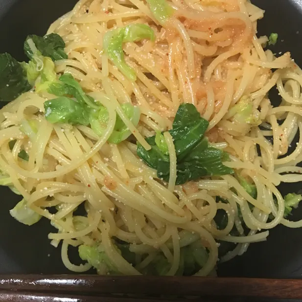 Snapdishの料理写真:明太子と春キャベツのパスタ|Rook_Akさん