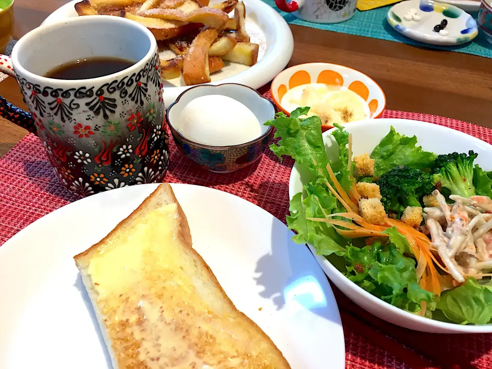 Snapdishの料理写真:土曜日の朝ごはん|かよちゃんさん