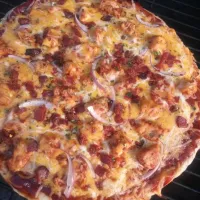 grilled cali style bbq chicken bacon pizza|amazindavisさん